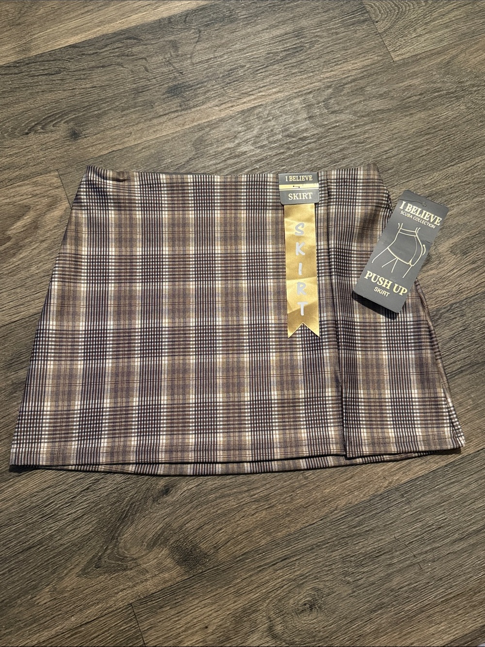 I Believe Plaid Push-Up Mini Skirt - Brown Plaid